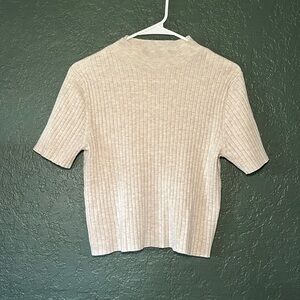 A New Day Short Sleeve Sweater Crop Shirt